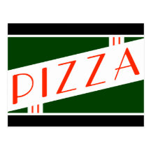 retro pizza post card