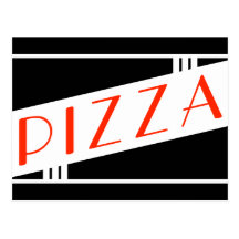 retro pizza postcards