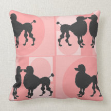Retro Poodle Pink Pillow Design