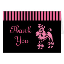Retro Poodle Thank You Card