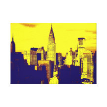 Retro Pop Art New York City Stretched Canvas Print