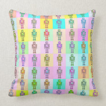 Retro Pop Art Robots Pillows