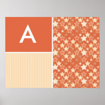 Rétro profil sous convention astérisque orange vin affiches