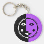 Retro Purple Abstract Sun Key Chain