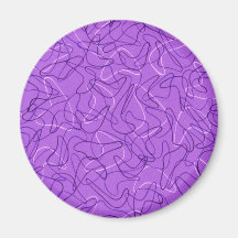Retro Purple Boomerang Magnets