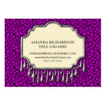Retro Purple Crocodile Skin With Bling Business Card Template