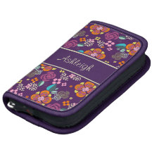 Retro Purple Floral Pattern Folio Planner