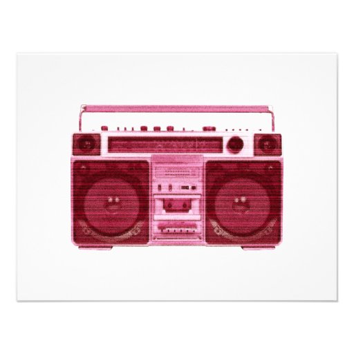 retro radio invitation