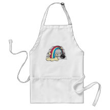 retro rainbow and pot o gold aprons