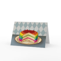 Retro Rainbow Cake Greeting Card