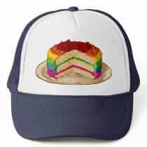 Retro Rainbow Cake Mesh Hats
