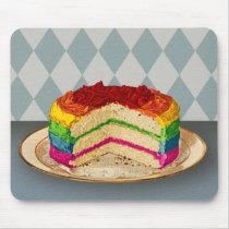 Retro Rainbow Cake Mouse Pads