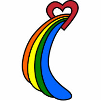 Retro Rainbow Heart Refrigerator Magnet Photo Sculptures