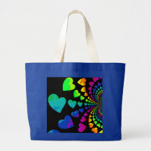 Retro rainbow hearts bag