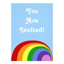 Retro Rainbow Invitation