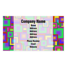 Retro Rainbow Squares Pattern Business Card