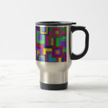 Retro Rainbow Squares Pattern Mug