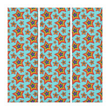 Retro Rainbow Stars Pattern Gallery Wrapped Canvas