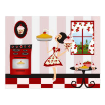 Rétro recette de cuisine familiale carte postale
