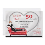 Retro Reclining Woman Birthday Invitation