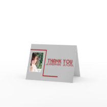 Retro Red and Grey Graduation Thank You card