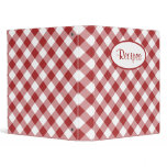 Retro Red Checked Recipe Binder