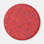 Retro Red Confetti Speckled Magnet