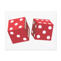 Retro Red Dice Postcards
