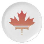 Retro Red Maple Leaf Dinner Plates