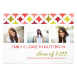 Retro Red Photo Collage Graduation Invitation