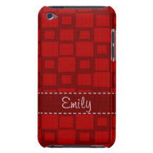 Retro Red Square Pattern iPod Touch Case