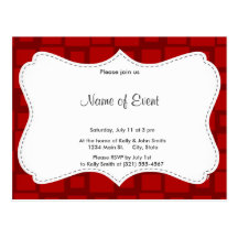 Retro Red Square Pattern Postcards