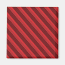 Retro Red Striped Pattern Fridge Magnet