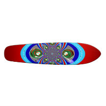 Retro red white blue turntable design skateboard decks