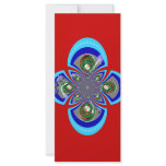 Retro red white blue turntable pattern rack cards