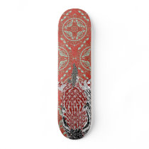 Retro Red Zebra Skateboard