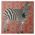 Retro Red Zebra Tile