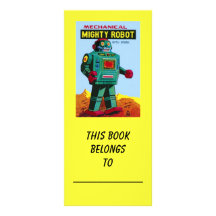 RETRO ROBOT BOOKMARKS 1 FULL COLOR RACK CARD
