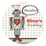 Retro Robot Custom Gift Favours Label Sticker