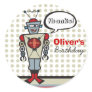 Retro Robot Custom Gift Favours Label Sticker