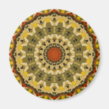 Retro Robot Heads Kaleidoscope Magnet