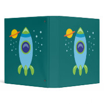 Retro Rocket 3 Ring Binders