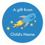 Retro Rocket Birthday Goodie Bag Labels Sticker