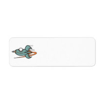 retro rocket custom return address labels