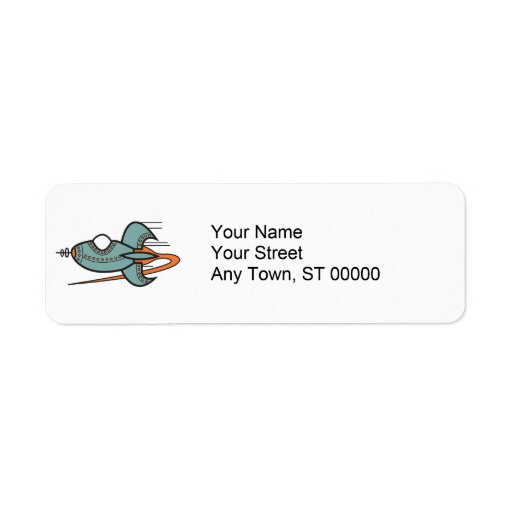 retro rocket custom return address labels