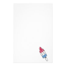 retro rocket ice pop personalized stationery