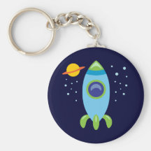 Retro Rocket Keychains
