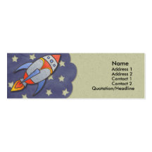 Retro Rocket Kids Skinny Profile Cards Business Card