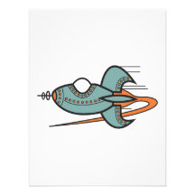 retro rocket personalized invite