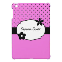 Rétro rose de coutume de pois et de fleurs